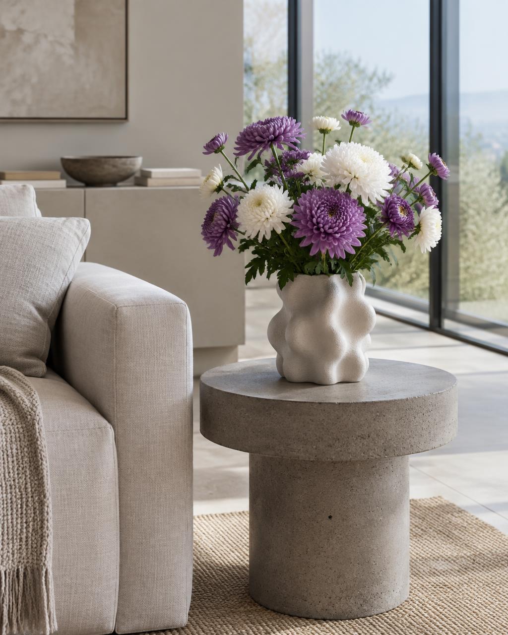 Modern homes styled with chrysanthemums